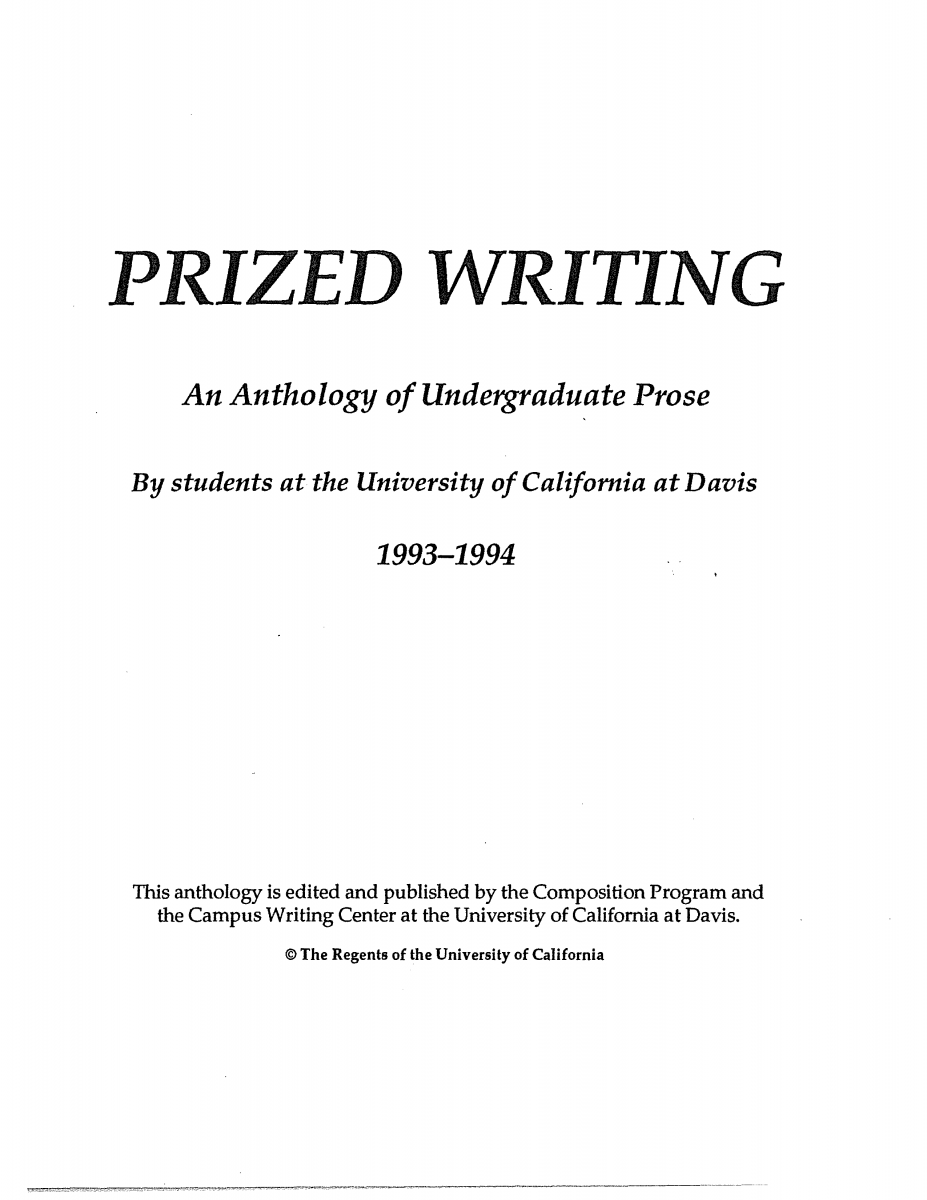 1993 - 1994 | Prized Writing